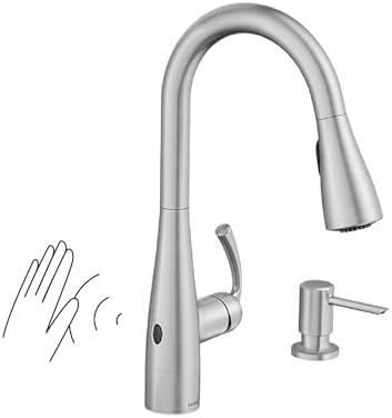 Moen Essie Spot Resist Stainless MotionSense Wave One-Handle Touc...