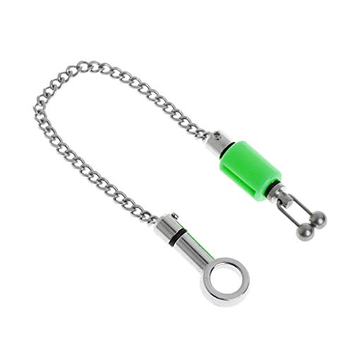 OVERTOYOU Fishing Swinger Stainless Steel Sling Chain Bite Indicator Carp Alarm Hanging, Green