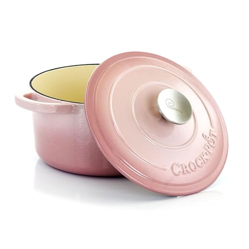Crock-Pot Artisan Round Enameled Cast Iron Dutch Oven, 3-Quart, Blush Pink - Image 3