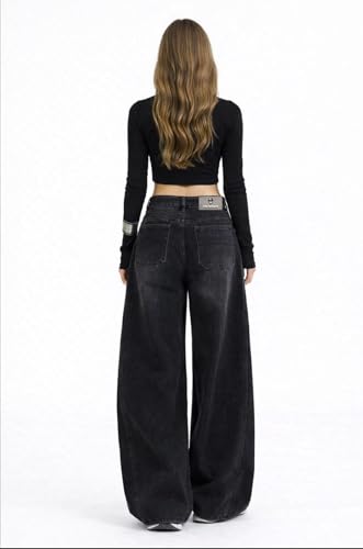 Image of ODDMONEKY Baggy Jeans for Women || Korean Jeans for Women || Wide Leg Korean High Waist Baggy Denim Pants (Wjeans-7)