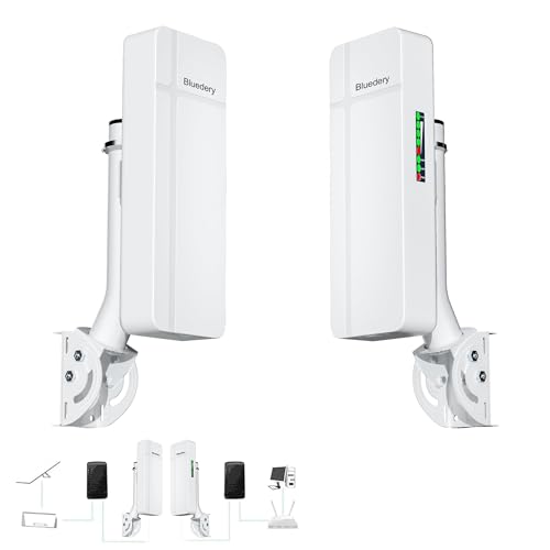 Wireless Bridge for Starlink, 5.8GHz Point to Point Outdoor CPE, Up to 3KM Long Range WiFi Bridge with 18dBi High-Gain Antenna, PoE, RJ45 Ports, Building-to-Building Network Extension, 2 Pack
