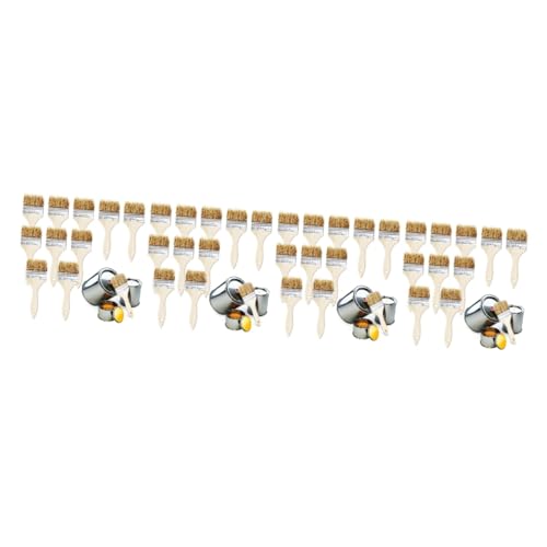 POPETPOP 40pcs Basting Brush Wooden Handle for Cooking Baking and Crafts Versatile Pastry and Artist Brushes Dense Bristles for Even Application