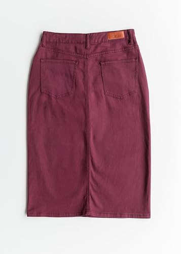 Inherit Remi Denim Midi Skirt Stretchy True Fit Skirts for Women - Orchid - 14 - Length 292