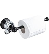 BATHSIR Crystal Toilet Paper Holder, Black Toilet Roll Holder Modern Bathroom Accessories Zinc Al...