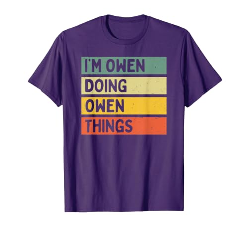 I'm Owen Doing Owen Things Funny Personalized Quote T-Shirt, Men, Purple, Medium