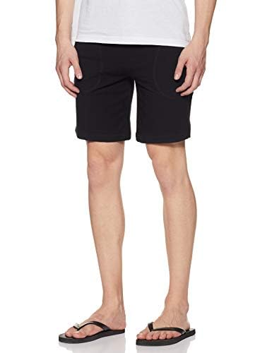 Mens Causal 3 Pockets Solid Shorts (FKS03_Black_S)-image-6