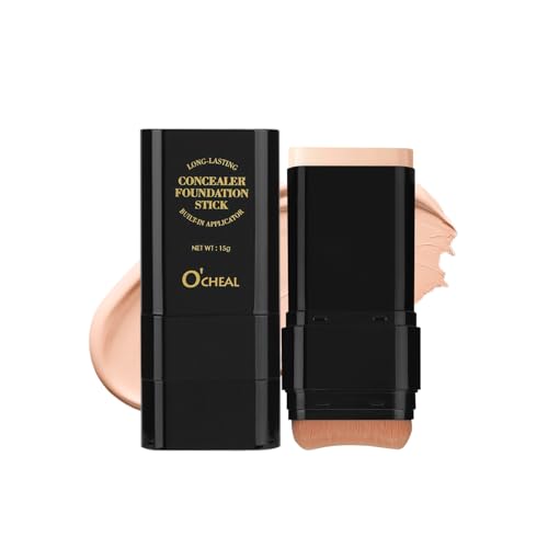 O'CHEAL Face Foundation Contour Stick Long-wear Lightweight Brighten Stick Blemish Contouring Face Concealer Beauty Makeup 05#DEEP WHEAT COLOR