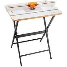 Complete Router Table Package - Lightweight & Sturdy Router Table Kit w/Powder-coated Black Steel Stand, Phenolic Plate, More - Wooden Carpentry Tools & Accessories to Route w/Precision & Ease
