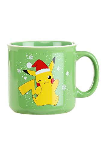 Silver Buffalo Pikachu Santa 20oz Jumbo Ceramic Camper Mug Standard