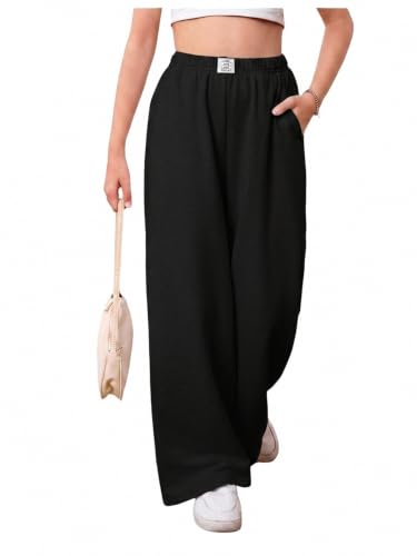 Image of SOLY HUX Girl's Wide Leg Sweatpants Loose Baggy Pants with Pockets
