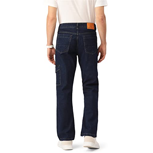 Image of PARIS HAMILTON Men Relaxed Fit Colorblocked Distressed Two Tone Stretchable Denim Jeans