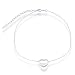 Sterling Silver 12" + 3" Italian Open Heart Choker Necklace