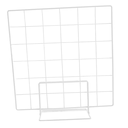 PRETYZOOM Chic and Wire Grid Display Rack for Kindergarten Photo and Jewelry Display Easy Assembly