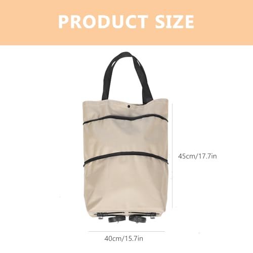 Bolsa de compra plegable con ruedas ajustables, carrito portátil de gran capacidad resistente 3
