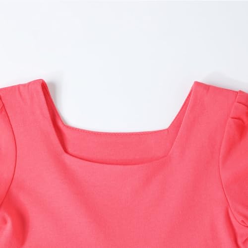 HILEELANG Girls Dress Colorblock Tiered Lightweight Soft Cotton Spring Summer Twirl Dress for Toddler Little Girls 2-8Y - Image 6