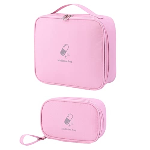Bolsa de primeiros socorros vazia para viagem e emergência, bolso para uso ao ar livre, caminhada, acampamento, viagem, trabalho, 2 peças, Rosa P + G 2 peças, Tamanho �nico