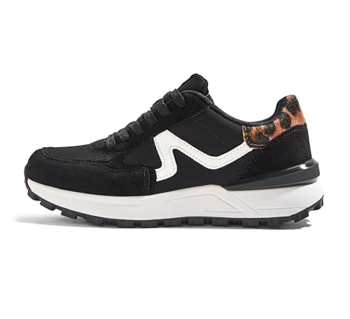 Image of LUCKY STEP Women's Retro Fashion Casual Sneakers | Platform Classic Trendy Trainning Anti-Slip Tennis Travel Walking Shoes
