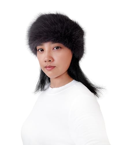 Lina & Lily Women's Winter Headband Head Ear Warmer Long Pile Faux Fur (Dark Grey) - Image 3