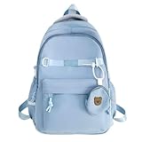Mochila Grande Escolar Trabalho Viagem Masculina Feminina Impermeável(Azul Claro)