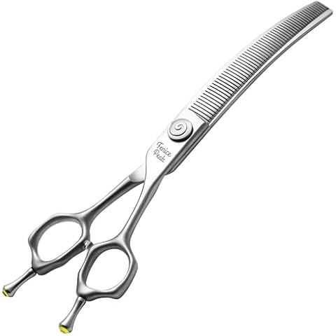 Fenice Peak Curved Thinning Dog Grooming Scissors with Jewelled Tail Nails 7.0'' Japanese VG10 Stainless Steel Pet Shears Sharp and Durable Smooth Motion & Fine Cut for Professional Groomers Cover