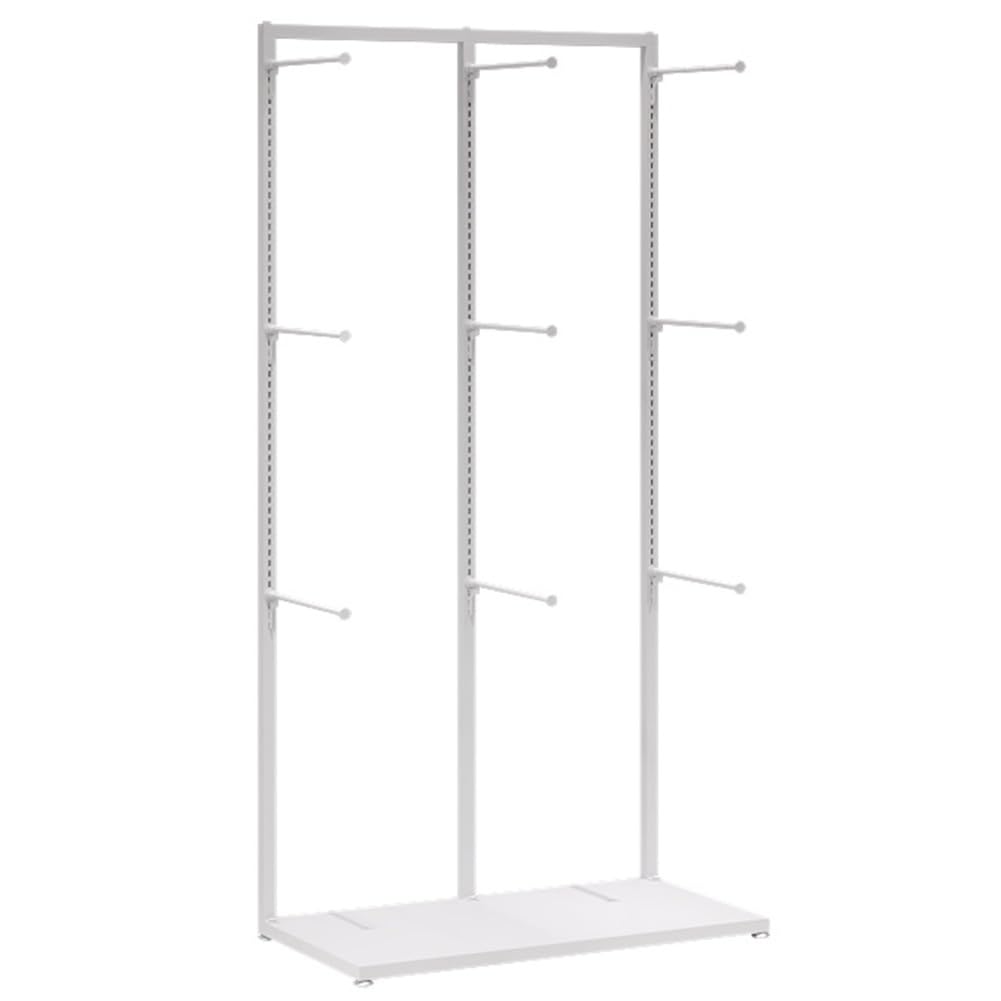 YNBSHGAA Freestanding Garment Rack Display Stand, Multifunctional Storage Hanger for Clothes, Lingerie, Scarves, Towels for Retail Store, Showroom, Mall, Gold,White-65x40x135cm