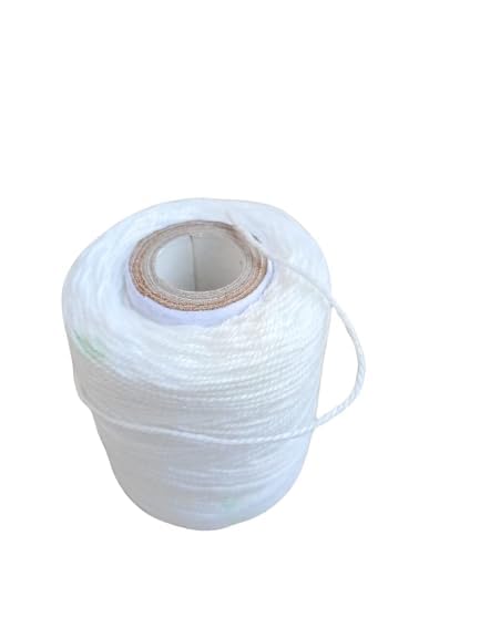 Sorzy Cotton Yarn Roll for Making Flower Garland & Crafts, White, Pack of 10 2