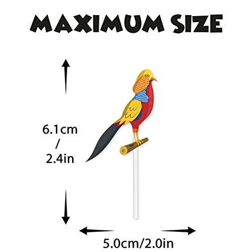 18Pcs Colorful Glitter Parrot Dessert Cupcake Topper Tropical Bird Summer Theme Decorations Baby Shower Boy Girl Happy Birthday Party Decor Supplies #TOP3