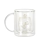 Fabulous Mug Verre Double Paroi - Aquarius Sign Astrology Cartomancy Celestial Astral Forecast Tarot - Tasse a Cafe et The Isotherme 330ml Effet Suspendu Anti-Brulure Imprime en France