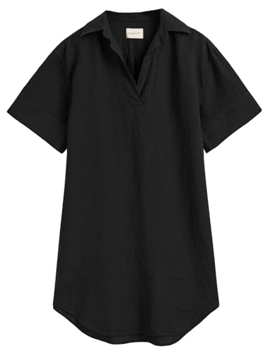 GANT Rel SS Linen Caftan Vestido, Ebony Black, 36 para Mujer