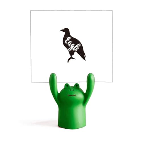Porte-mémo aigle noir et blanc grenouille support photo
