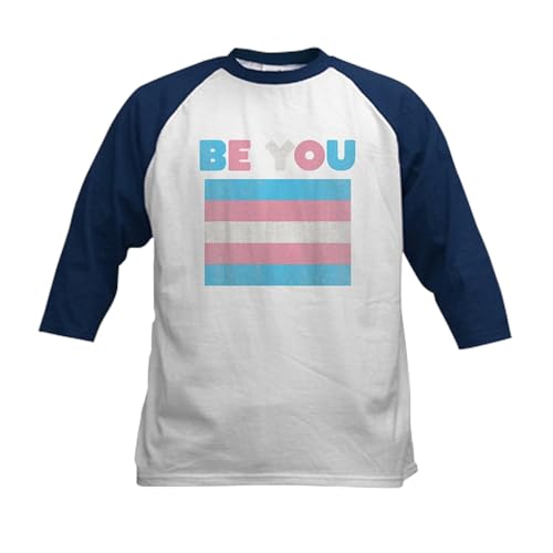 CafePress Be You Transgender Flag LGBTQ Prid Baseball Jersey Kids Cotton Baseball Jersey, 3/4 Raglan Sleeve Shirt