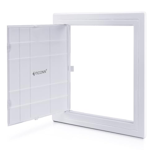 TICONN Access Panel for Drywall 10 x 10 Inch ABS Plastic Wall Hole Cover Access Doors Easy Install Drywall Access Panel Ceiling Wiring and Cables