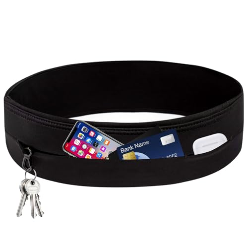 Riñonera Running para Hombre y Mujer, Riñonera Deportiva Impermeable, Cinturón para Correr, para Fitness, Viaje al Aire Libre, Bicicleta, Deportes, Cinturón de Correr para Phone (Negro-S)