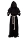 Produktbild Friar Mittelalter Mönchskostüm, Kapuze, Renaissance, Priester-Robe, Cosplay, Schwarz, XL