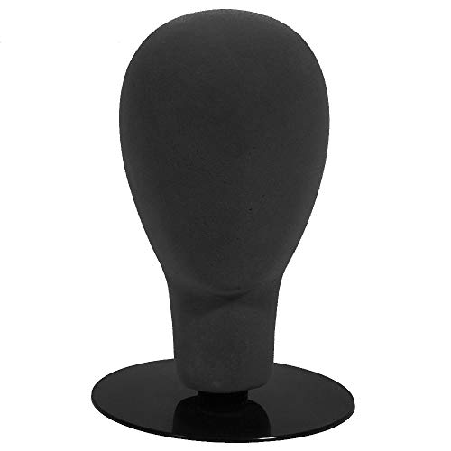 Styrofoam Foam black Wig mannequin head with holder base display hat glasses male female