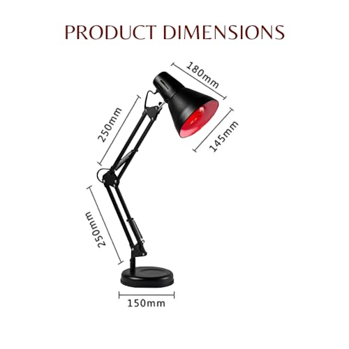 Image of B-Arm IR Therapy Lamp with 360 Rotatable Holder & 3-level Adjustable Stand| Light Therapy with 100W Red In Glass Bulb| Infrared Lamp for Pain Relief| Improve Blood Circulation & Provide Heat Therapy