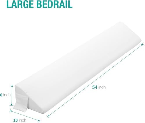 Image of Vekkia Full Bed Wedge Pillow Gap Filler /Headboard Pillow /Mattress Wedge Fill Gap (0-6 inch) Between Headboard and Mattress (White 54 inchx10 inchx6 inch)