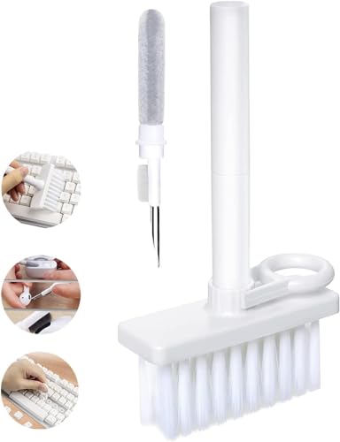 Image of Brain Freezer 5-in-1 Multi-Function Laptop Cleaning Brush /Keyboard Cleaning kit /Gadget Cleaning kit Gap Duster Key-Cap Puller for Laptop, Keyboard and Earphones (White)