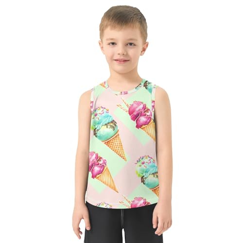 J JOYSAY Ice Cream Cone Pastel Boys Tank Top Sleeveless Muscle Shirts Quick Dry Kids T-Shirts 3-15T2
