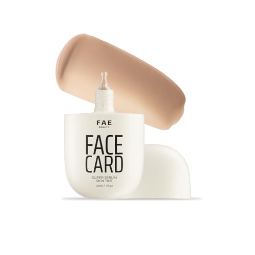 Image of FAE Beauty Face Card 4-in-1 Super Serum Skin Tint | Hydrates, Primes, Provides Coverage & Protects with SPF | Lightweight, Dewy Finish | 30 Shades for Indian Skin Tones | Shade - 10C - Cool