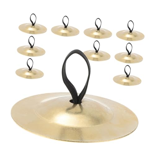 HEMOTON 10pcs Mini Cupric Finger Cymbals Perfect Percussion Instruments for Dancing