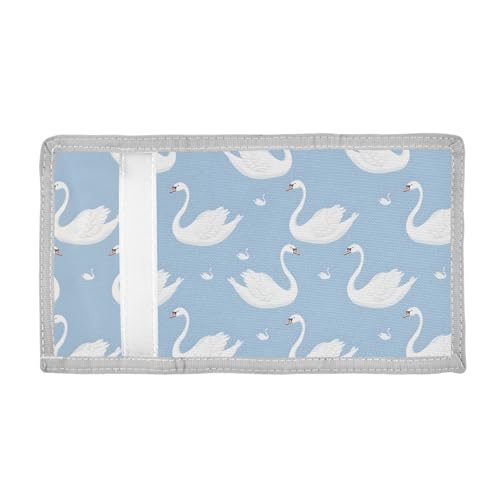 ALAZA Kids Wallets for Boys Girls Toddler Trifold Wallet Children Small Swan Blue with Zipper Coin Pocket2