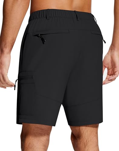 Mens Hiking Cargo Shorts 7" Inseam 6 Zipper Pockets Stretch Quick Dry Lightweight Short for Golf Casual Fishing Work2