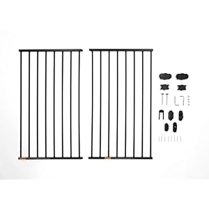 Regalo 2-in-1 Extra Tall Easy Swing Stairway and Hallway Walk Through Baby Gate, Black 1 Count (Pack of 1) (40.5"W x 36"H)