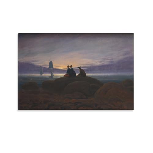 Toile Caspar David Friedrich Moon Rising 40x60cm pour habiller un mur vide