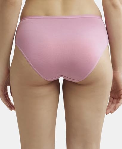 Image of Jockey 1807 Women's High Coverage Micro Modal Elastane Stretch Mid Waist Hipster with Ultrasoft Exposed Waistband