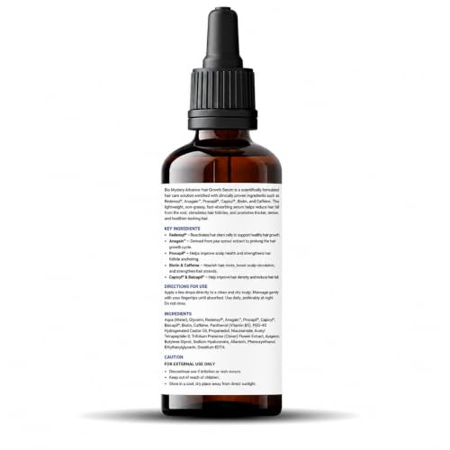 Image of Advanced Hair Growth Serum | 3% Redensyl + 4% Anagain + 3% Biacapil + Capilia Longa with Biotin, Rosemary & Rice Water - Hair Fall Control & Thicker Hair - 60 ml / 2.02 fl oz