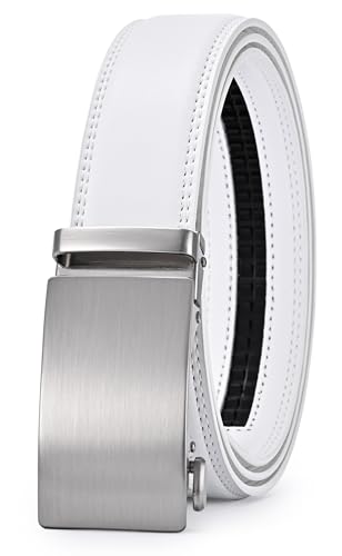 Image of Lingli Men's Belt,Ratchet Dress Belt with Automatic Buckle Brown /Black-Trim to Fit-35mm wide
