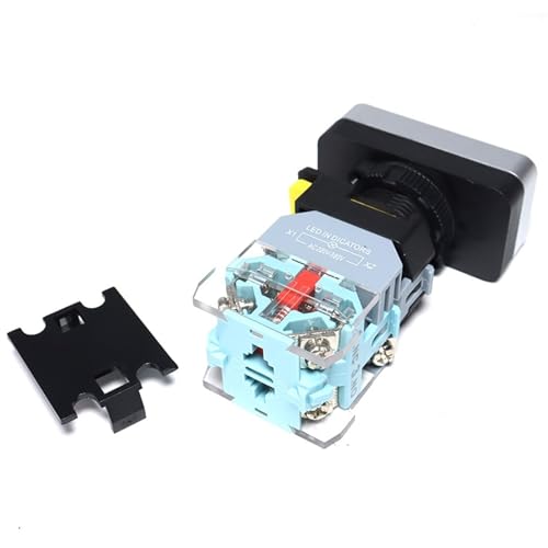 Interrupteur momentané double commande 22mm contact 1NO1NC 10A avec voyant LED - 6