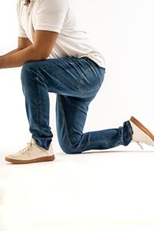 Vasego - Men's Denim Jeans Straight Fit - Classic Fit - Basic Denim Mens Jeans Trousers - Black & Blue - Work Clothing - Straight Cut